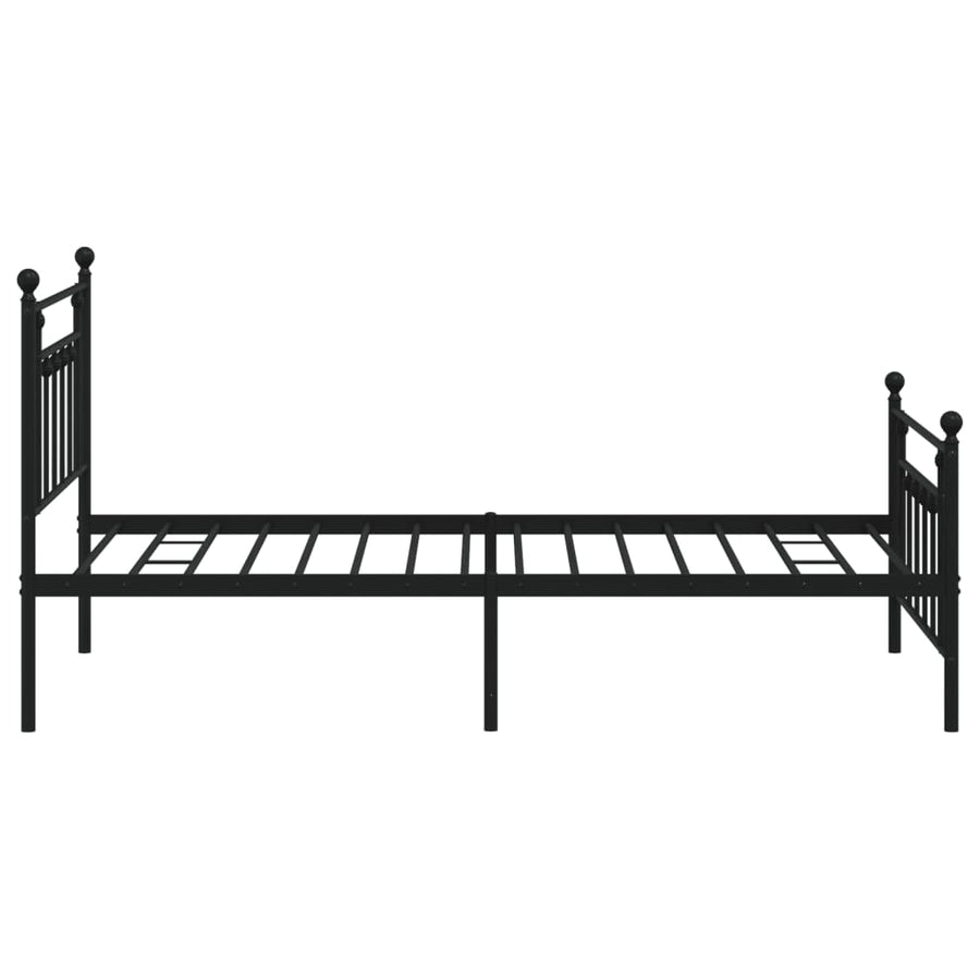 Bedframe Met Hoofd- En Voeteneinde Metaal 107 x 203 cm Zwart met hoofdbord & voetbord