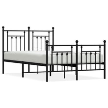 Bedframe Met Hoofd- En Voeteneinde Metaal 120 x 190 cm Zwart met hoofdbord & voetbord