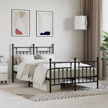 Bedframe Met Hoofd- En Voeteneinde Metaal 120 x 190 cm Zwart met hoofdbord & voetbord