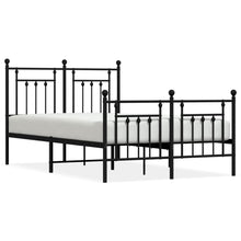 Bedframe Met Hoofd- En Voeteneinde Metaal 120 x 200 cm Zwart met hoofdbord & voetbord