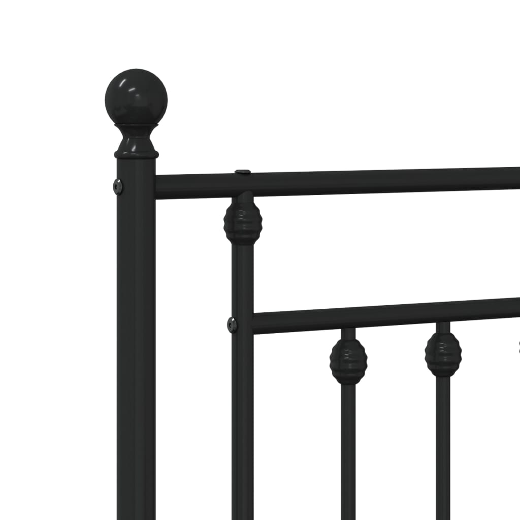 Bedframe Met Hoofd- En Voeteneinde Metaal 120 x 200 cm Zwart met hoofdbord & voetbord
