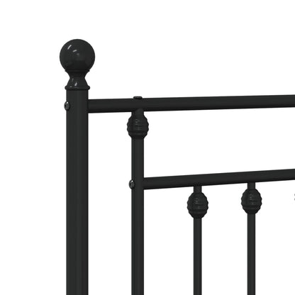 Bedframe Met Hoofd- En Voeteneinde Metaal 120 x 200 cm Zwart met hoofdbord & voetbord