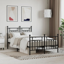 Bedframe Met Hoofd- En Voeteneinde Metaal 120 x 200 cm Zwart met hoofdbord & voetbord