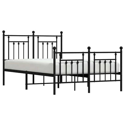 Bedframe met hoofd- en voeteneinde metaal zwart 135x190 cm