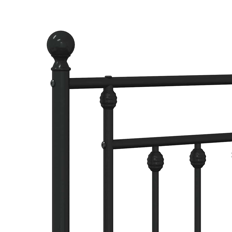 Bedframe met hoofd- en voeteneinde metaal zwart 135x190 cm