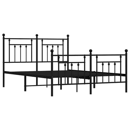 Bedframe met hoofd- en voeteneinde metaal zwart 150x200 cm