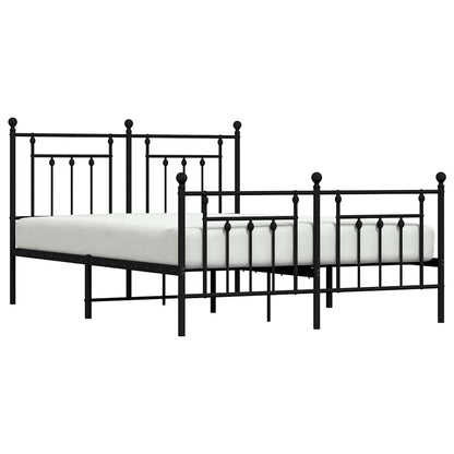 Bedframe met hoofd- en voeteneinde metaal zwart 150x200 cm