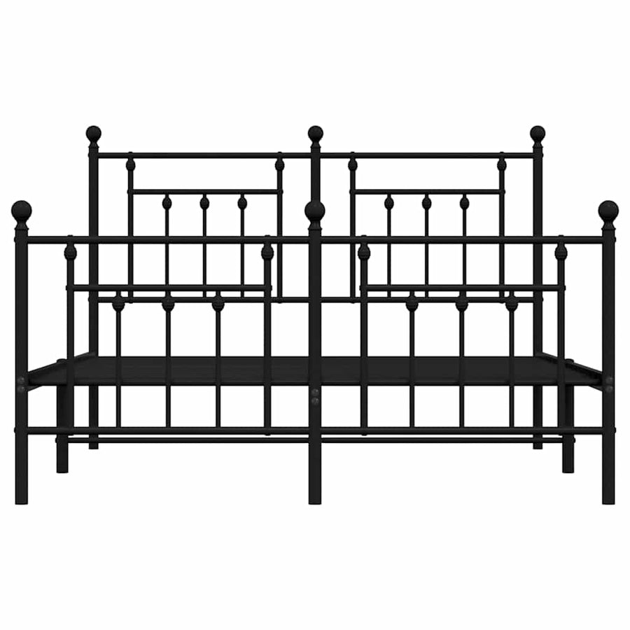 Bedframe met hoofd- en voeteneinde metaal zwart 150x200 cm