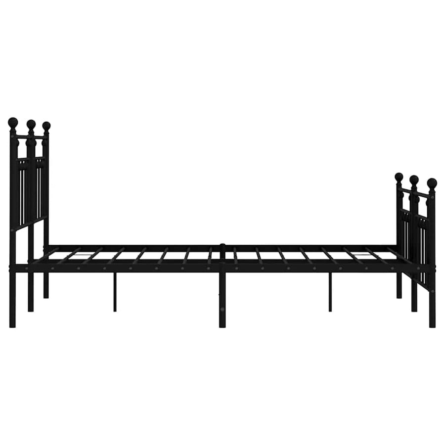 Bedframe met hoofd- en voeteneinde metaal zwart 150x200 cm