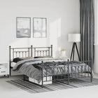 Metal Bed Frame with Headboard and Footboard Black 150x200 cm