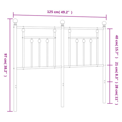 Hoofdbord 120 Cm Metaal Zwart