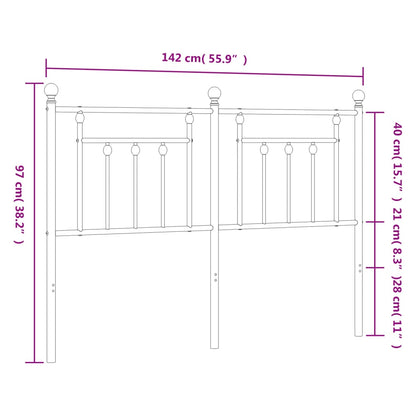 Hoofdbord 135 Cm Metaal Zwart