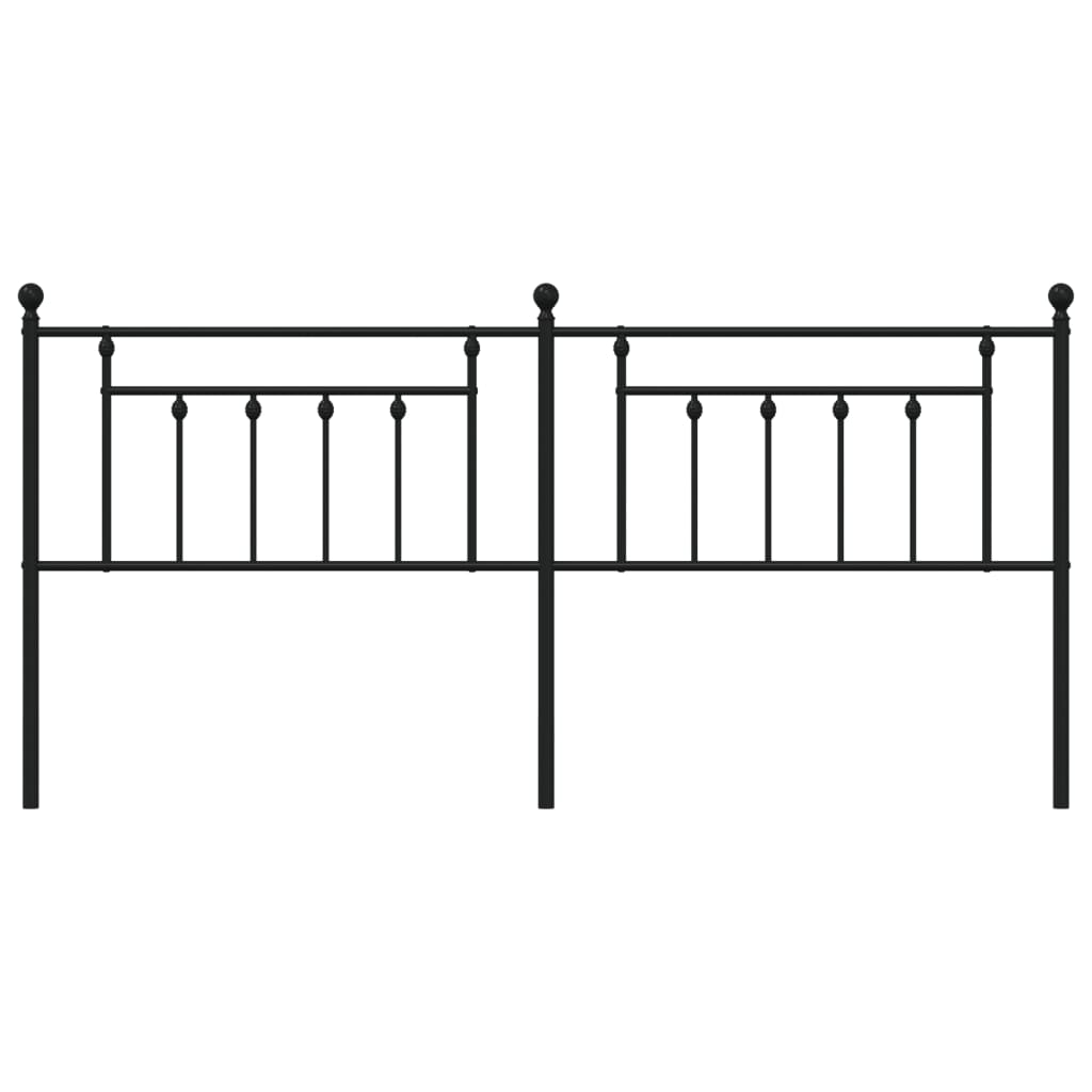 Hoofdbord 193 Cm Metaal Zwart
