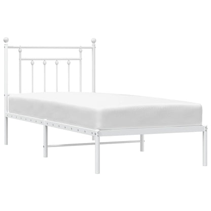 Bedframe Metaal 80 x 200 cm Wit met hoofdbord