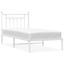 Bedframe Metaal 90 x 200 cm Wit met hoofdbord