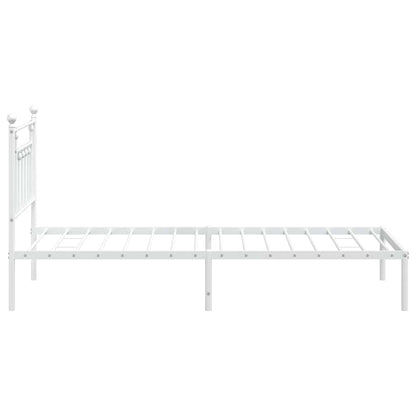 Bedframe met hoofdbord metaal wit 100x190 cm