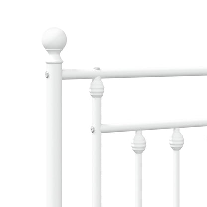 Bedframe met hoofdbord metaal wit 100x190 cm