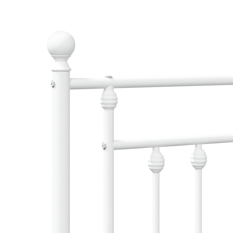 Bedframe met hoofdbord metaal wit 100x190 cm