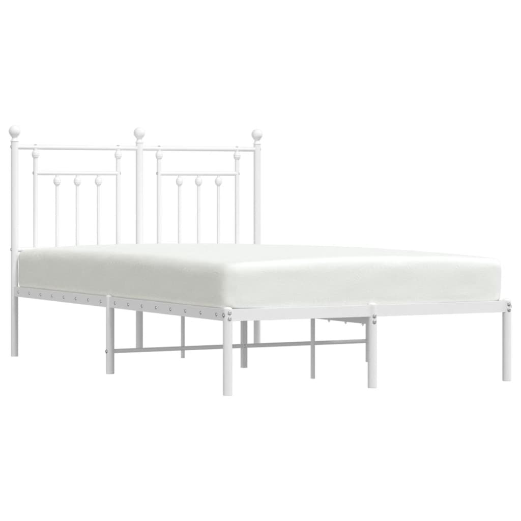 Bedframe Metaal 120 x 190 cm Wit met hoofdbord