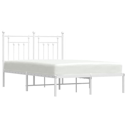 Bedframe Metaal 120 x 190 cm Wit met hoofdbord