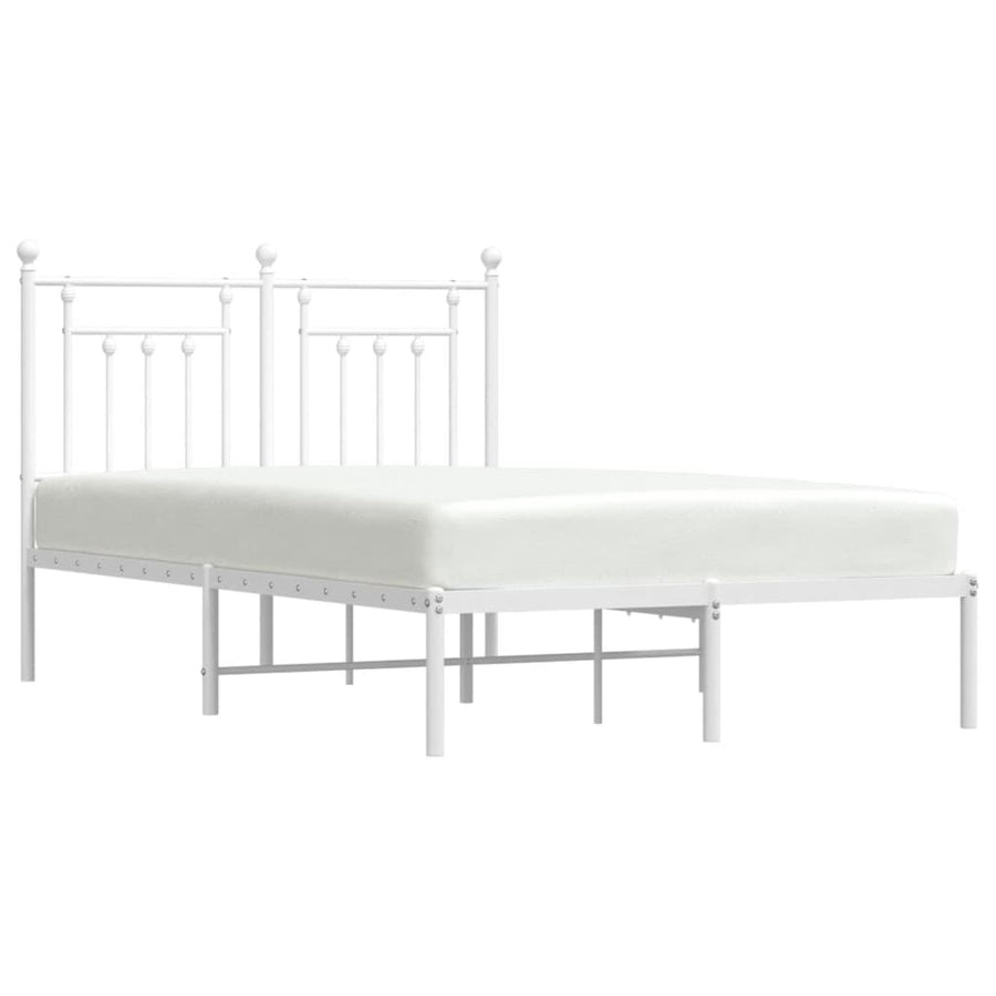 Bedframe Metaal 120 x 190 cm Wit met hoofdbord