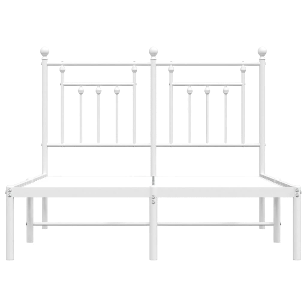 Bedframe Metaal 120 x 190 cm Wit met hoofdbord
