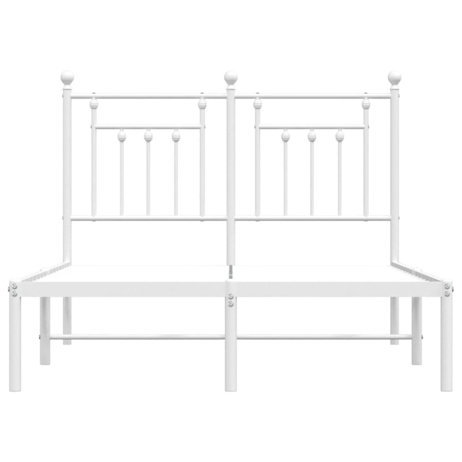 Bedframe Metaal 120 x 190 cm Wit met hoofdbord
