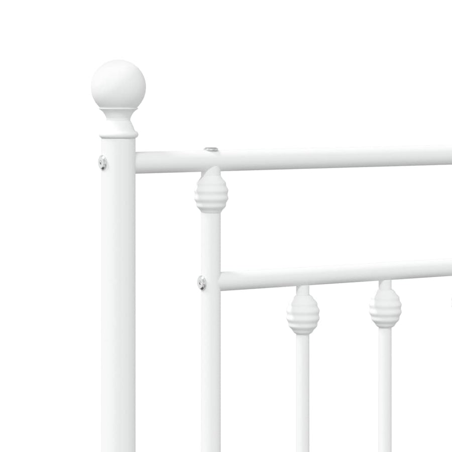 Bedframe Metaal 120 x 190 cm Wit met hoofdbord