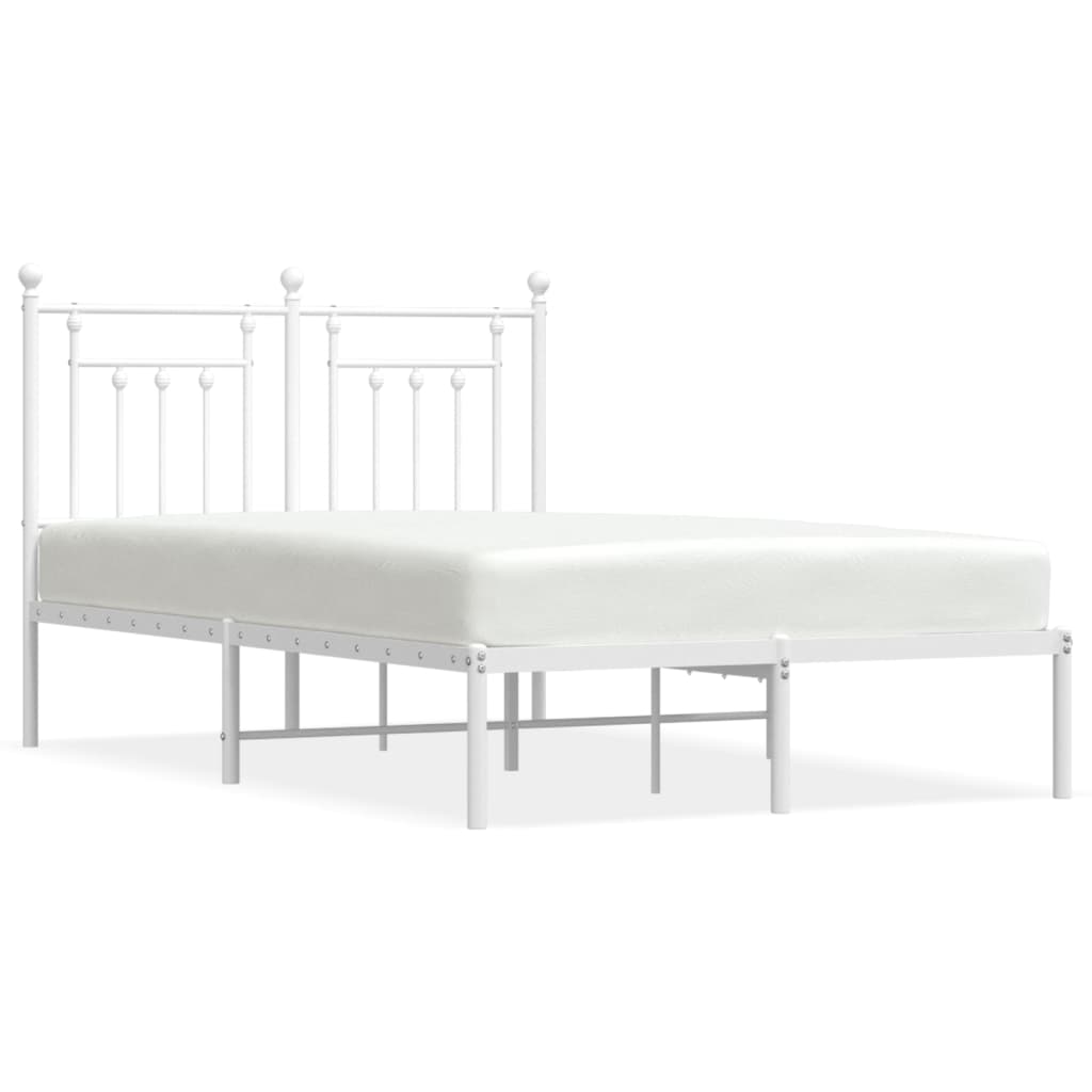 Bedframe Metaal 120 x 200 cm Wit met hoofdbord
