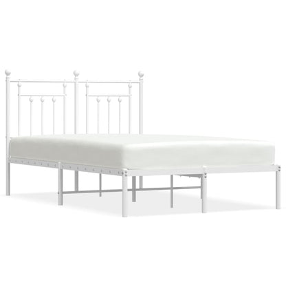 Bedframe Metaal 120 x 200 cm Wit met hoofdbord