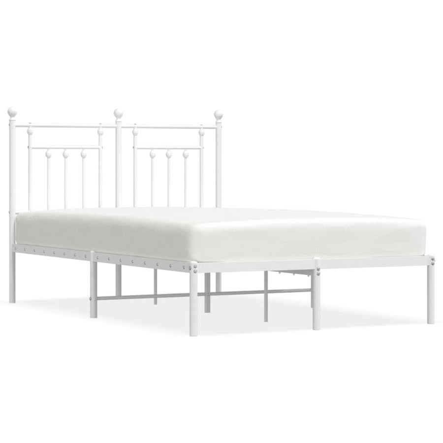 Bedframe Metaal 120 x 200 cm Wit met hoofdbord