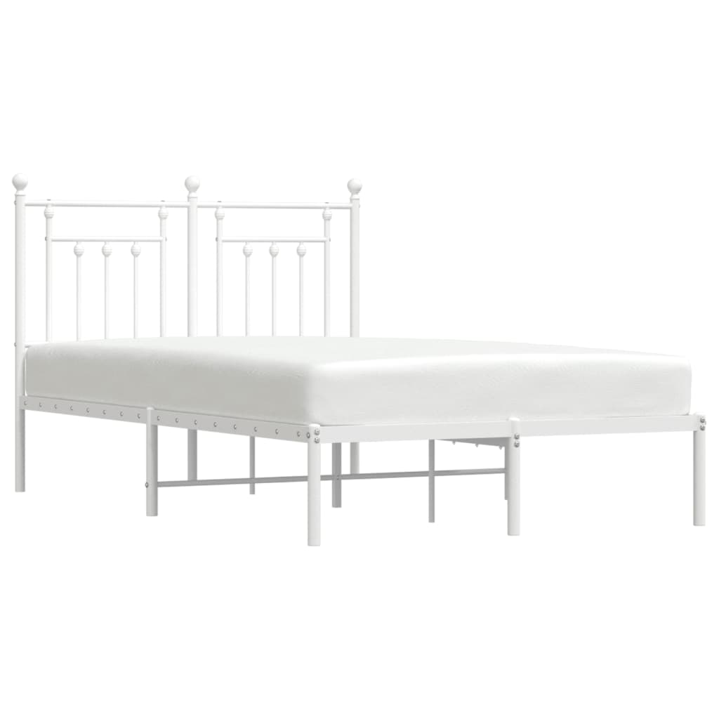 Bedframe Metaal 120 x 200 cm Wit met hoofdbord
