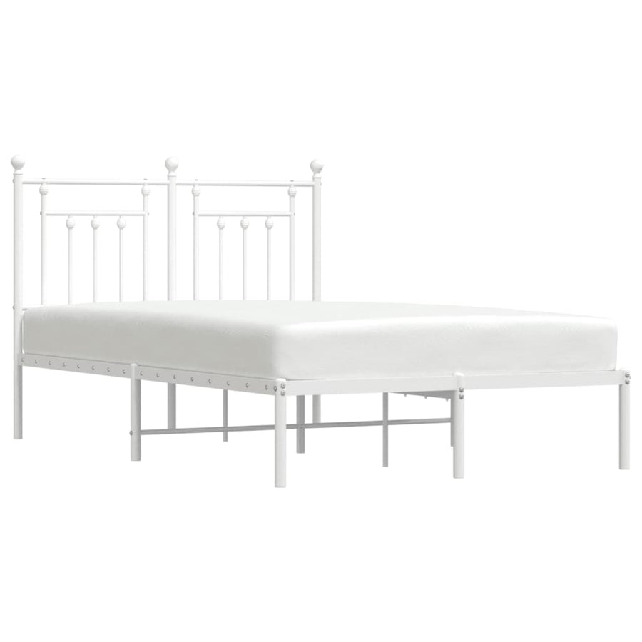 Bedframe Metaal 120 x 200 cm Wit met hoofdbord