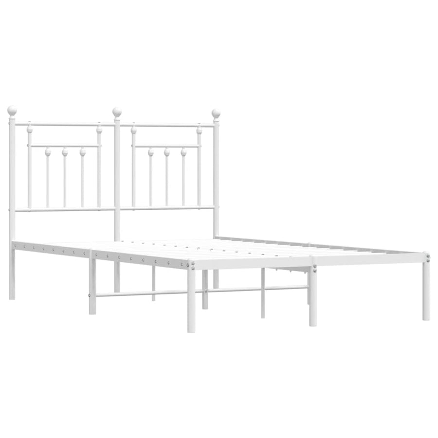 Bedframe Metaal 120 x 200 cm Wit met hoofdbord