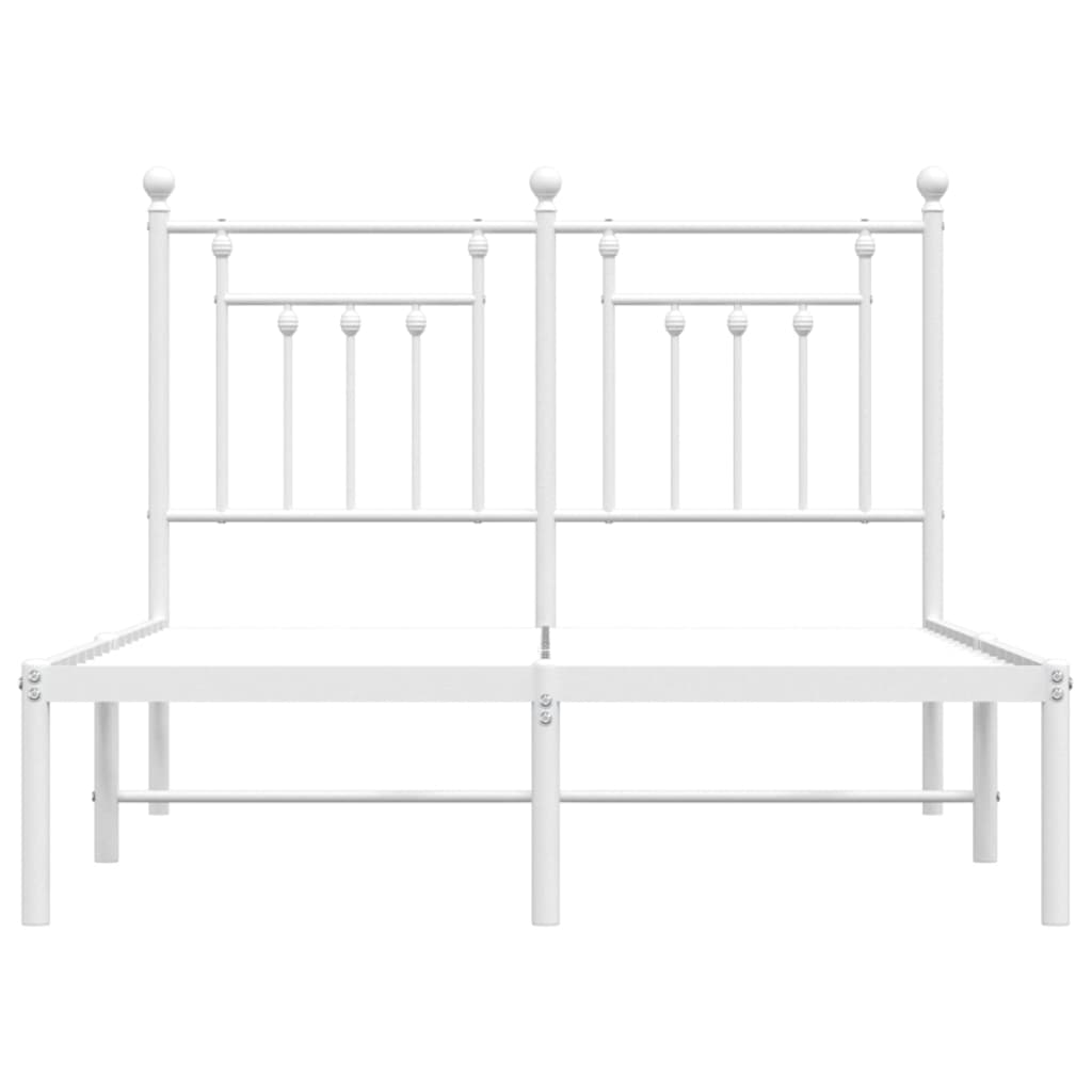 Bedframe Metaal 120 x 200 cm Wit met hoofdbord