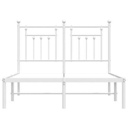 Bedframe Metaal 120 x 200 cm Wit met hoofdbord