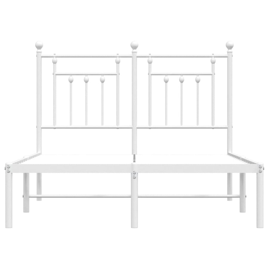 Bedframe Metaal 120 x 200 cm Wit met hoofdbord