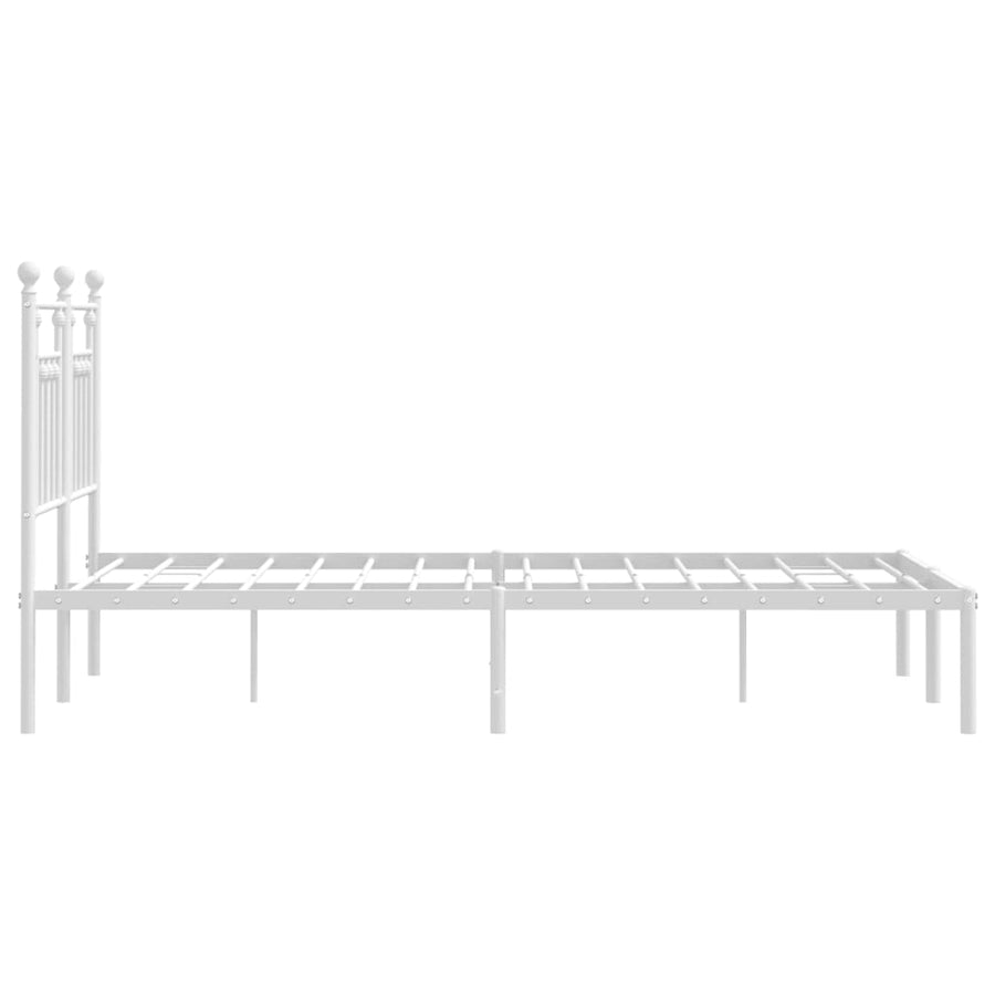 Bedframe Metaal 120 x 200 cm Wit met hoofdbord