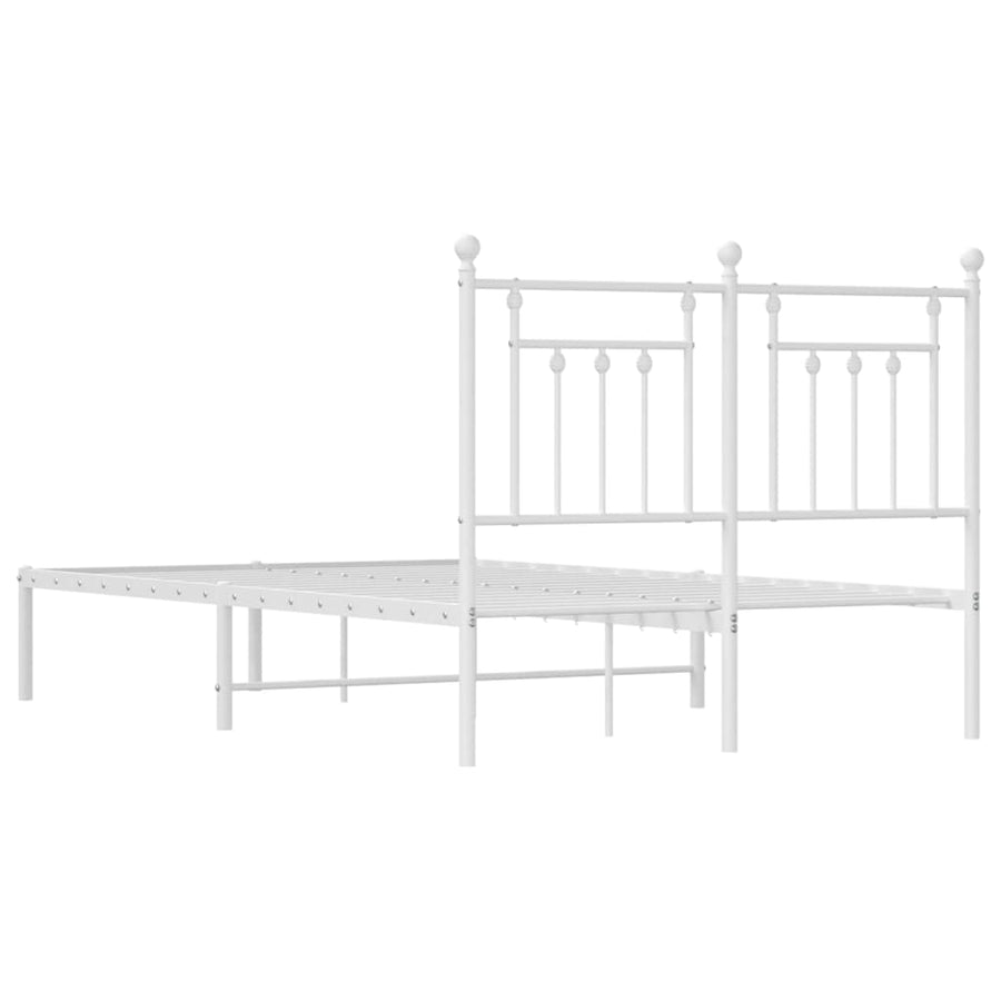 Bedframe Metaal 120 x 200 cm Wit met hoofdbord