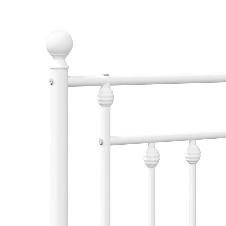 Bedframe Metaal 120 x 200 cm Wit met hoofdbord