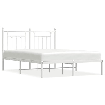 Bedframe Metaal 140 x 190 cm Wit met hoofdbord