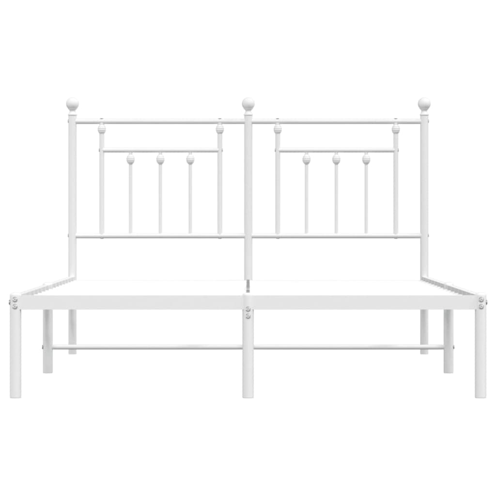 Bedframe Metaal 140 x 190 cm Wit met hoofdbord