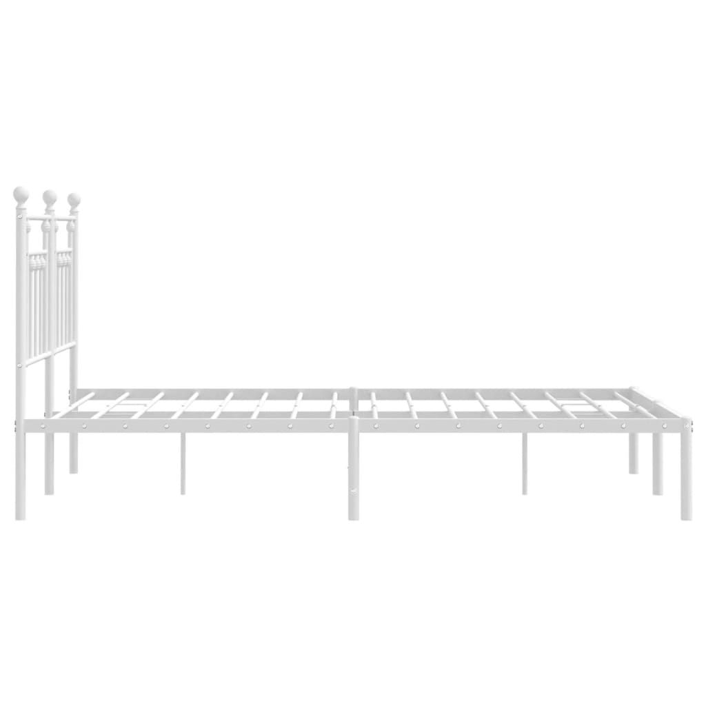 Bedframe Metaal 140 x 190 cm Wit met hoofdbord