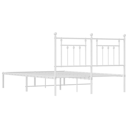 Bedframe Metaal 140 x 190 cm Wit met hoofdbord