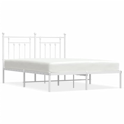 Bedframe Metaal 140 x 200 cm Wit met hoofdbord