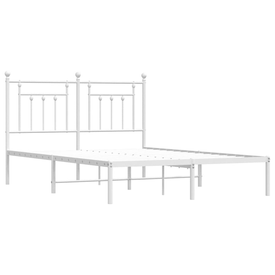 Bedframe Metaal 140 x 200 cm Wit met hoofdbord