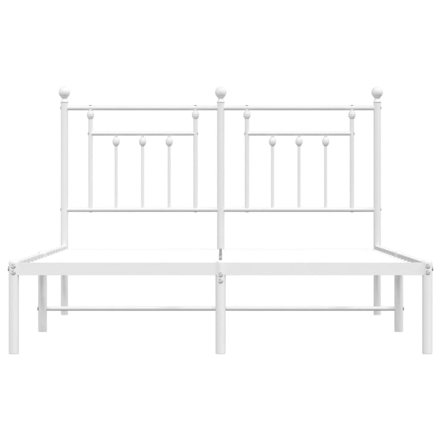 Bedframe Metaal 140 x 200 cm Wit met hoofdbord