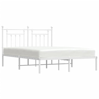 Bedframe Metaal 150 x 200 cm Wit met hoofdbord