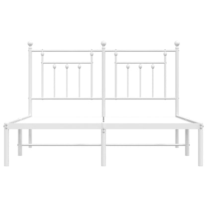 Bedframe Metaal 150 x 200 cm Wit met hoofdbord