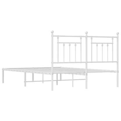 Bedframe Metaal 150 x 200 cm Wit met hoofdbord